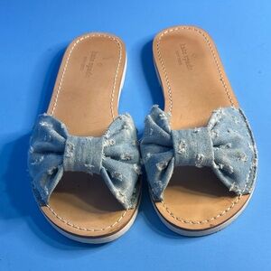 Kate Spade Light Blue Denim Bow Slides